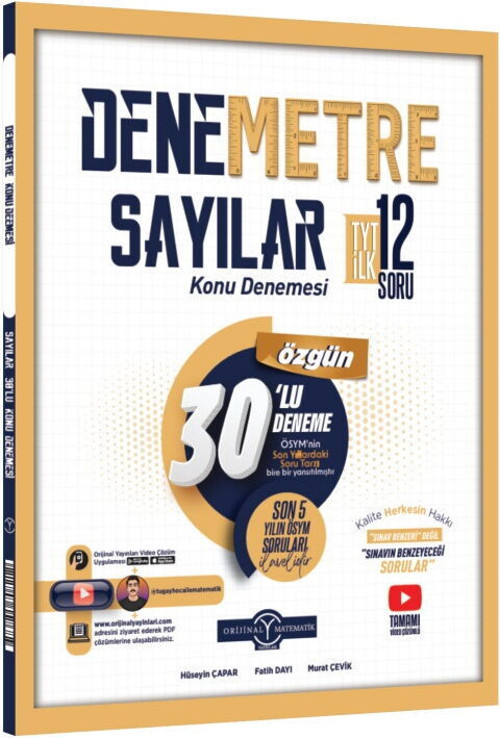 Orijinal Tyt Denemetre 30 Lu Sayılar (Güncel Müfredat)2027 Müfredata Uygun