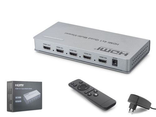 HDX1436 HDMI Quad Multi Viewer 4x1 Çoklu Görüntüleme Cihazı Gri