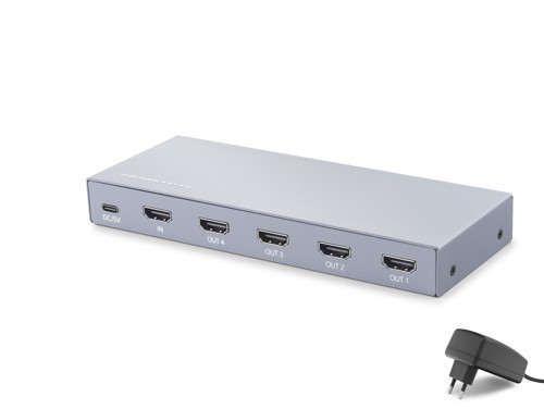 HDX1429 HDMI Splitter 4K 60Hz 1 In 4 Out Gri