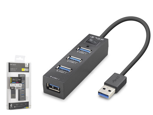 iETOP U329 USB 3.2 Anahtarlı Hub 4 Port 5 Gbps Siyah