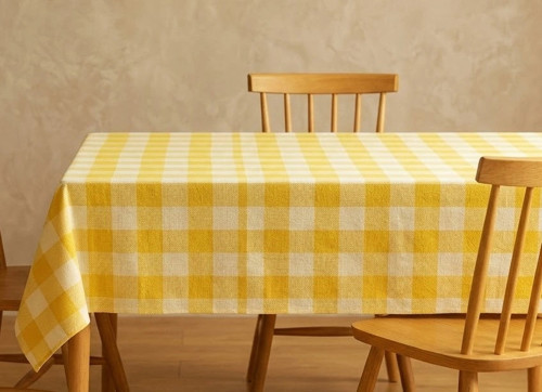 Leke Dirençli & Kolay Ütülenen Fiber Ekose Masa Örtüsü – Konforlu ve Şık Sofralar İçin (160x160 cm,