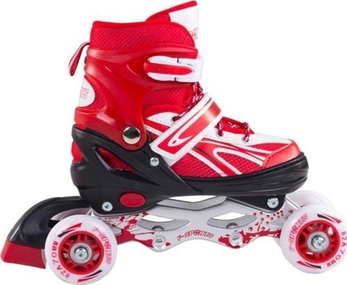 F-sports Kırmızı Ayarlabilir 2+2 Işıklı Metal Alıştırma Pateni