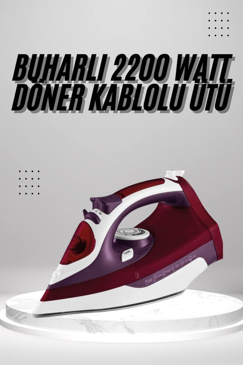 Seramik Tabanlı Kırmızı 2200 Watt Şok Buharlı Ütü - MZUIRG6307-6388