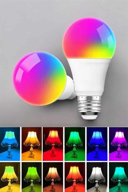Led Ampul Enerji Dostu RGB Işıklı 100W Led Işık - MZUIRG1200-3967