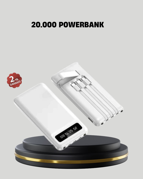 20.000 mAh 4 Çıkışlı LED Göstergeli Hızlı Şarj Powerbank - MZUIRG9610-3875