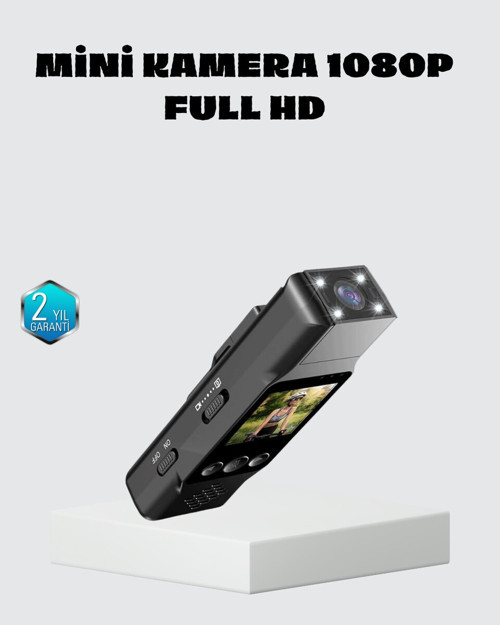 Mini Güvenlik Kamerası 1080P 3MP Fotoğraf 180° Ayarlanabilir Lens USB Şarjlı - MZUIRG8396-917
