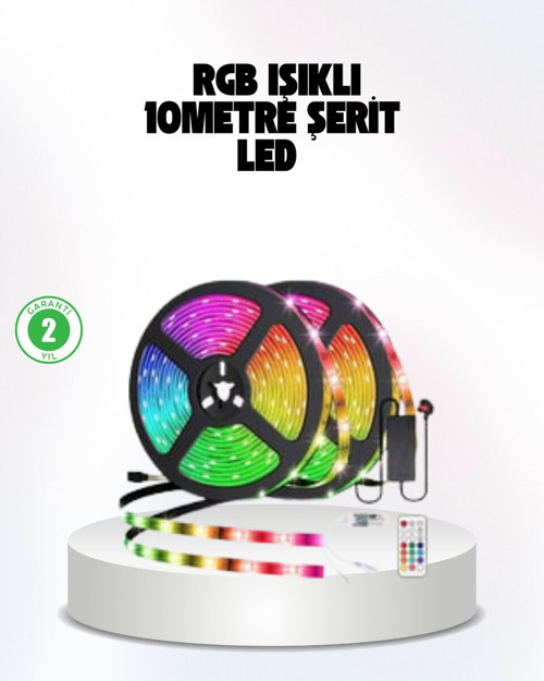 Müziğe Duyarlı Renkli Smart Şerit LED Işık USB Bağlantılı Ambiyans Aydınla - MZUIRG5103-7