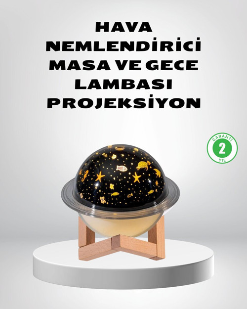 USB Projeksiyon Gece Lambası ve Hava Nemlendirici – Aromaterapi Destekli Taşına - MZUIRG2951-3
