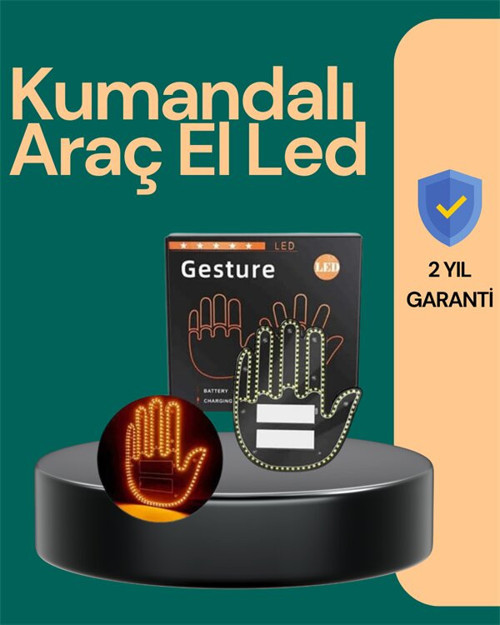 Kablosuz Kumandalı LED Jest Işığı – 3 Modlu Araba Arkası Mesaj Işığı 203 - MZUIRG2078-3