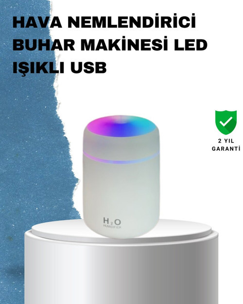 ABS Gövdeli 300ml USB Nemlendirici – Beyaz Gri Pembe Renk - MZUIRG5272-2394