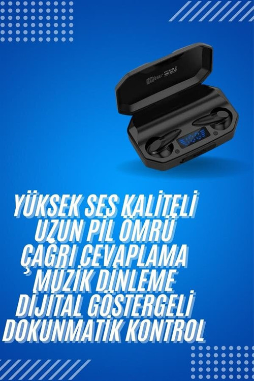 Rgb Işıklı Çift Mikrofonlu Siyah Profesyonel Kulaklığı Kablosuz Kulakiçi - MZUIRG6009-7119