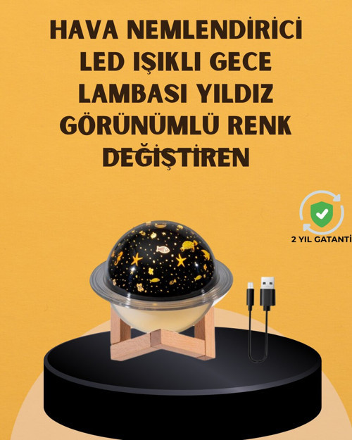 Projektör ışıklı aromaterapi uyumlu mini masaüstü hava nemlendirici cihaz - MZUIRG8679-7197