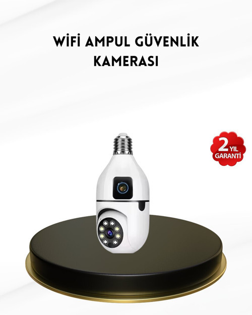 1080P WiFi Ampul Kamera Uzaktan Erişimli Hareket Sensörlü Gece Görüşlü - MZUIRG5455-3325