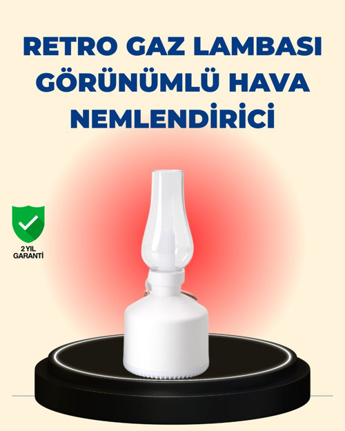 Kablosuz Retro Buhar Makinesi Gaz Lambası Tasarım Ledli Difüzör - MZUIRG3561-1284
