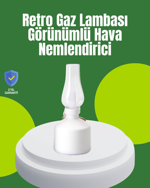 USB Şarjlı Retro Gaz Lambası Hava Nemlendirici Led Atmosfer Işıklı - MZUIRG9757-5005