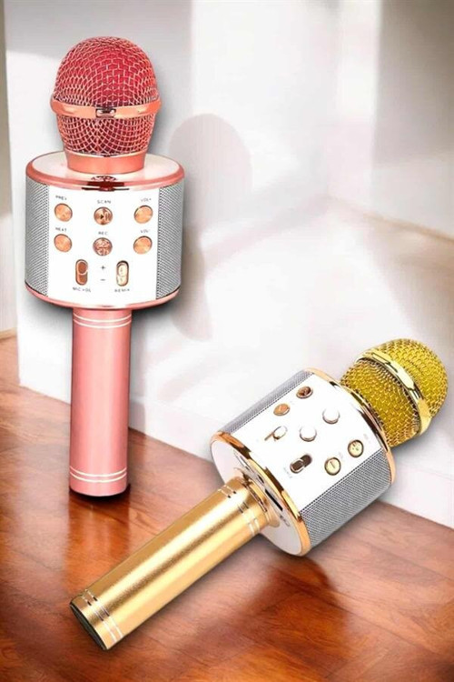 Kablosuz Bluetooth Karaoke Mikrofon USB ve AUX Girişli Yüksek Ses Kalitesi - MZUIRG6413-1596