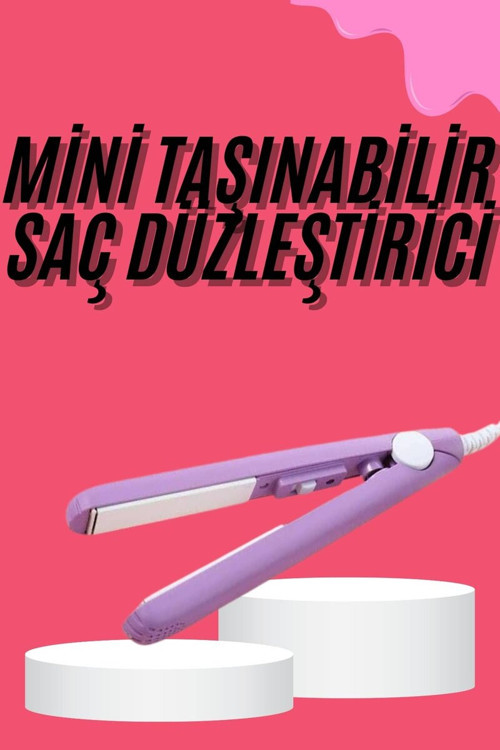 Saç Düzleştirici Pürüzsüz Parlaklık Seyahat Tipi Taşınabilir Seramik Kaplam - MZUIRG5975-3