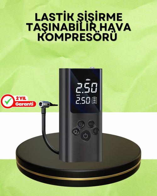 USB Şarjlı Taşınabilir Hava Kompresörü Dijital Ekranlı - MZUIRG3831-4674