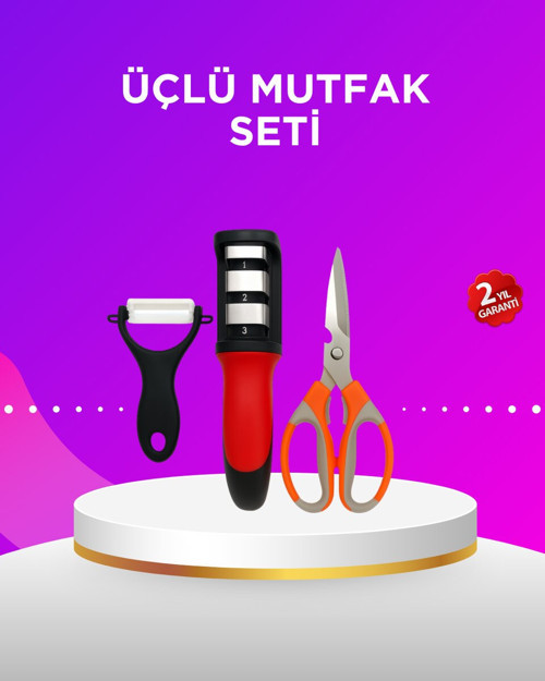 Çok Amaçlı Mutfak Makas Seti – Paslanmaz Çelik ve Ergonomik Tasarım - MZUIRG3862-5352