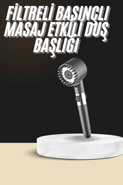 Duş Başlığı Profesyonel Masaj Başlıklı 3 Modlu Yeni Nesil Masaj Uçlu Su Tas - MZUIRG1162-2