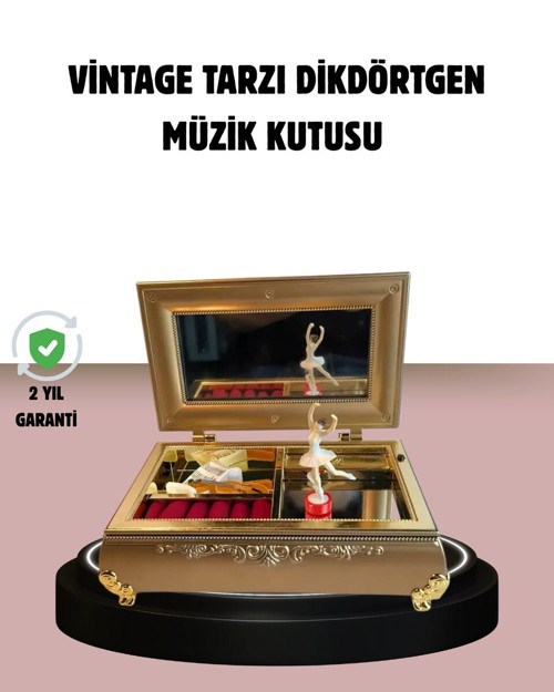 Balerinli Müzikli Takı Kutusu Piyano Tasarım Kız Çocuk Hediyelik - MZUIRG4952-1563