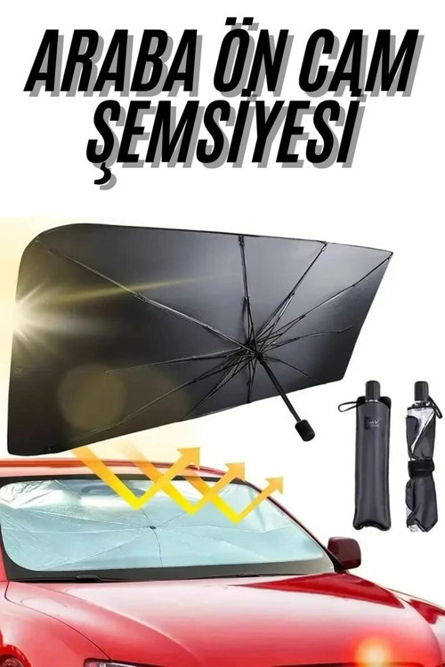 Ön Cam Güneşlik Şemsiye Tüm Araçlar İçin Araba Katlanabilir Güneşlik - MZUIRG3927-9511