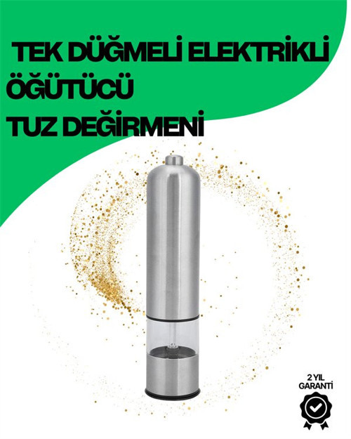 Şeffaf Hazneli Elektrikli Tuz Karabiber Öğütücü Pilli Taşınabilir Mutfak Ale - MZUIRG6953-5
