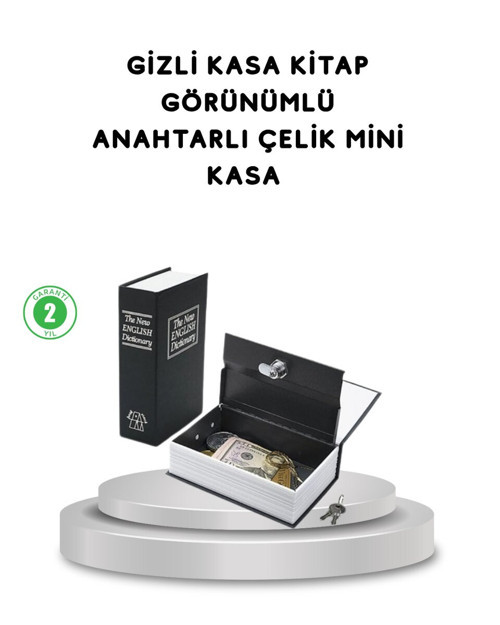 Gizli Kitap Kasa – Metal Gövdeli Anahtarlı - MZUIRG3088-7343