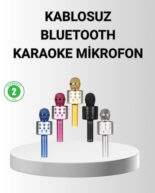 Bluetooth Karaoke Mikrofon – Yüksek Ses Kalitesi Yankı Efektli Uzun Ömürlü Pi - MZUIRG7970-4