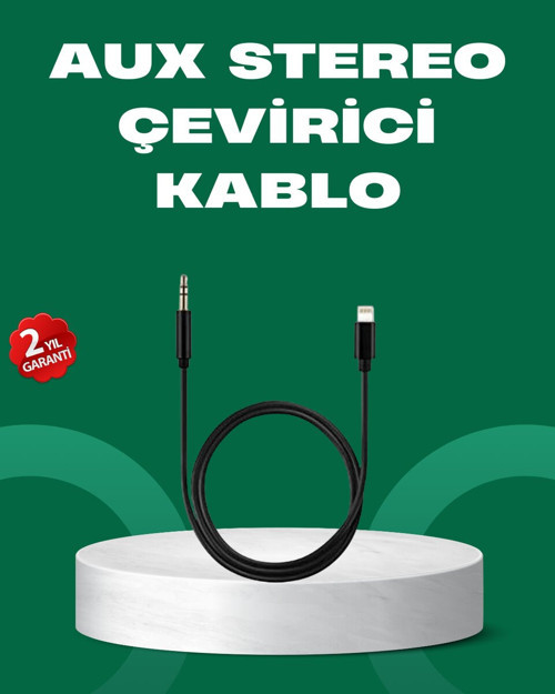 Lightning to 3.5mm Aux Ses Dönüştürücü Kablo 1 Metre Stereo Uyumlu - MZUIRG8321-1490