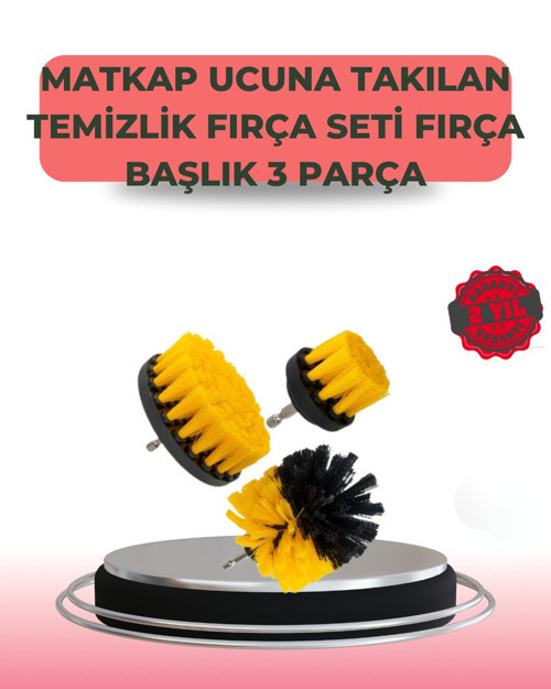 3 Parça Matkap Ucu Temizlik Fırçası Dayanıklı Naylon Kıllı - MZUIRG7040-2786