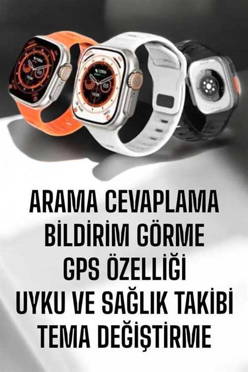 Yeni Nesil Akıllı Saat Adımsayar GPS Nabız Ölçer Uyku ve Sağlık Takibi - MZUIRG3573-9993