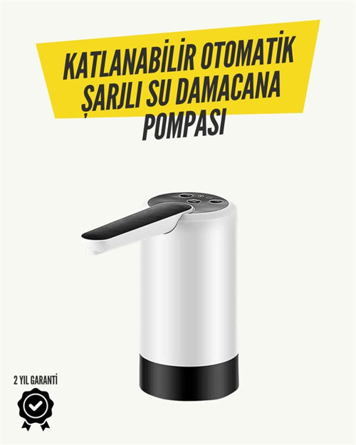 8000mAh Şarjlı Damacana Su Pompası | Tek Tuşla Otomatik Su Alımı | 40-80 Sn Do - MZUIRG4181-2