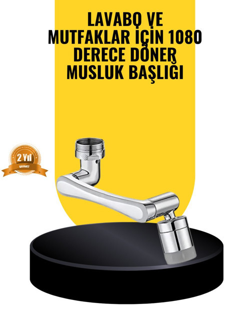 1080° Dönebilen Musluk Başlığı 2 Su Modlu Ayarlanabilir Esnek Tasarım - MZUIRG7257-8202