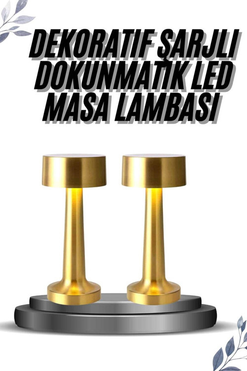 Kablosuz Renkli Masa ve Gece Lambası Altın Rengi Dokunmatik Led Lamba - MZUIRG3416-8800