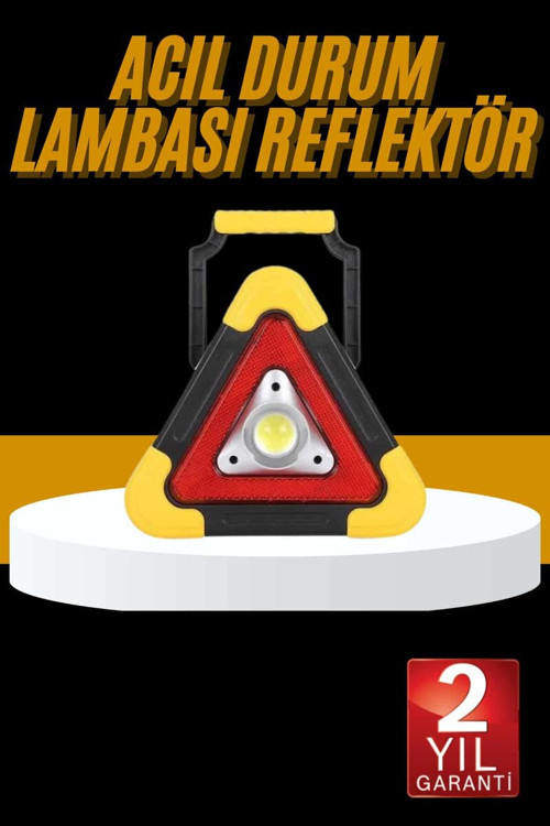 Reflektör Işıklı Ikaz Lambası Şarjlı Çok Fonksiyonlu Işıklı Üçgen Refle - MZUIRG2172-3