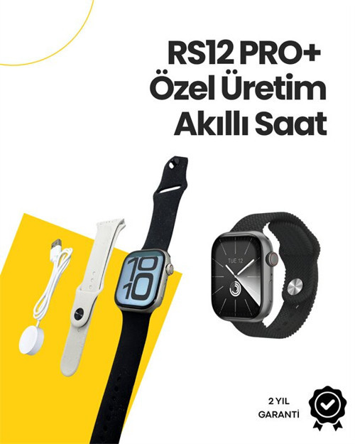 RS12 PRO+ 2025 Serisi Özel Üretim Full Ekranlı Akıllı Saat – Nabız ve Uyku T - MZUIRG7863-8