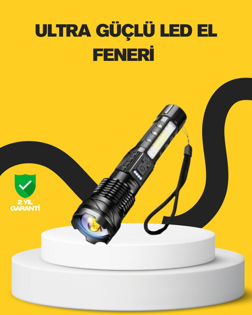 Güçlü LED El Feneri Şarj Edilebilir Çok Modlu - MZUIRG9422-7668