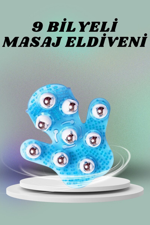 9 Bilyeli El Şeklinde Omuz Bacak Masaj Aleti Masaj Eldiveni Giyilebilir Plastik Vü - MZUIRG9336-7