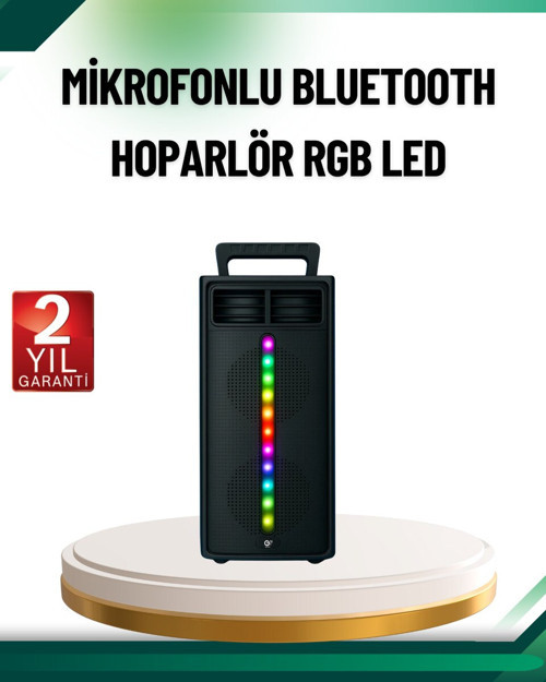 Şarjlı Işıklı Bluetooth Hoparlör | USB AUX TF Kart ve Radyo Destekli - MZUIRG3961-6003