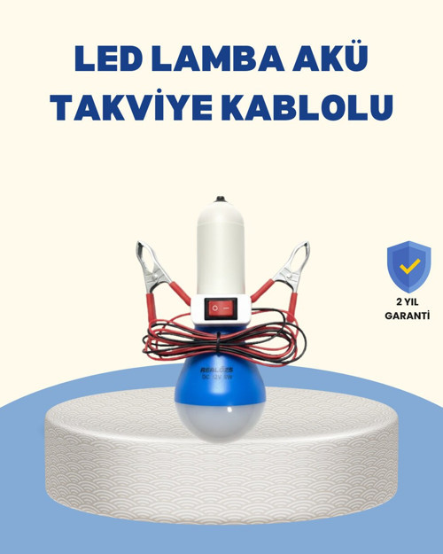 Timsah Kıskaçlı 12V LED Ampul Kamp ve Acil Durum Lambası - MZUIRG5502-4110