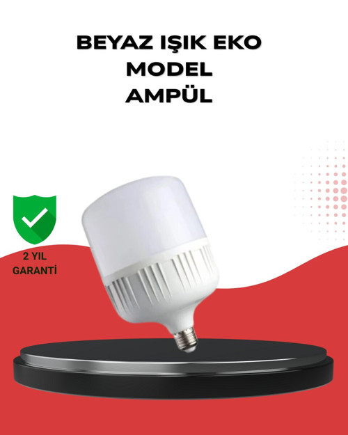 Enerji Tasarruflu Şarjlı LED Ampul 30W Beyaz Işık - MZUIRG6608-7077