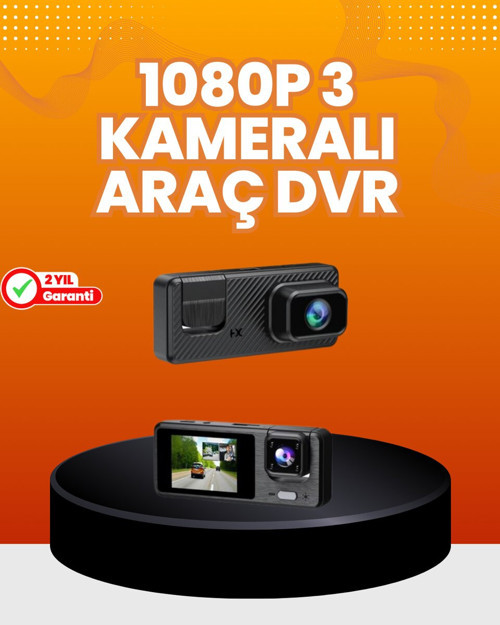 Araç İçi Güvenlik Kamerası | 3 Kanallı 24 Saat Park Kaydı Destekli - MZUIRG4417-1368