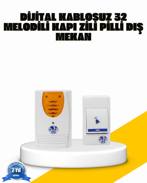 Kablosuz Kapı Zili Kolay Kurulumlu Modern Kullanım - MZUIRG3302-8518