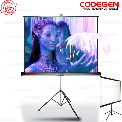 Codegen TX-18 TRIPOD PROJEKSİYON PERDESİ 180X180 (Arkası Siyah Fonlu - Taşınabi - MZUIRG6419-8
