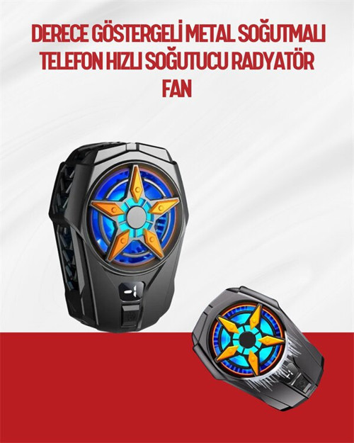 Oyunlar İçin Telefon Soğutucu – 65-85 mm Uyumlu Dijital Ekranlı - MZUIRG1606-7339