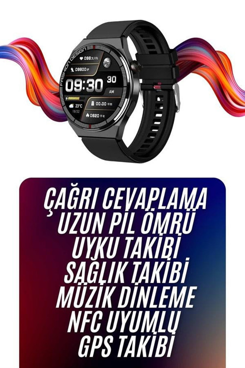 Amoled Ekran Akıllı Saat Üç Kordonlu İOS Android Uyumlu - MZUIRG3418-4785