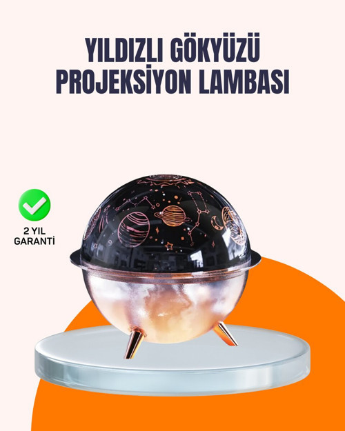 Kozmik Işık Efektli Projeksiyonlu Nemlendirici Gece Işığı - MZUIRG5642-5108