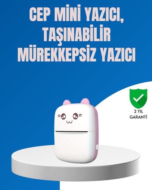 Mini Bluetooth Termal Yazıcı 1200mAh Şarjlı Taşınabilir - MZUIRG1965-5138