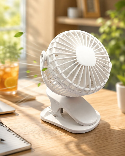 3 Modlu USB Şarjlı Klipsli Taşınabilir Sessiz Fan - MZUIRG7954-8654